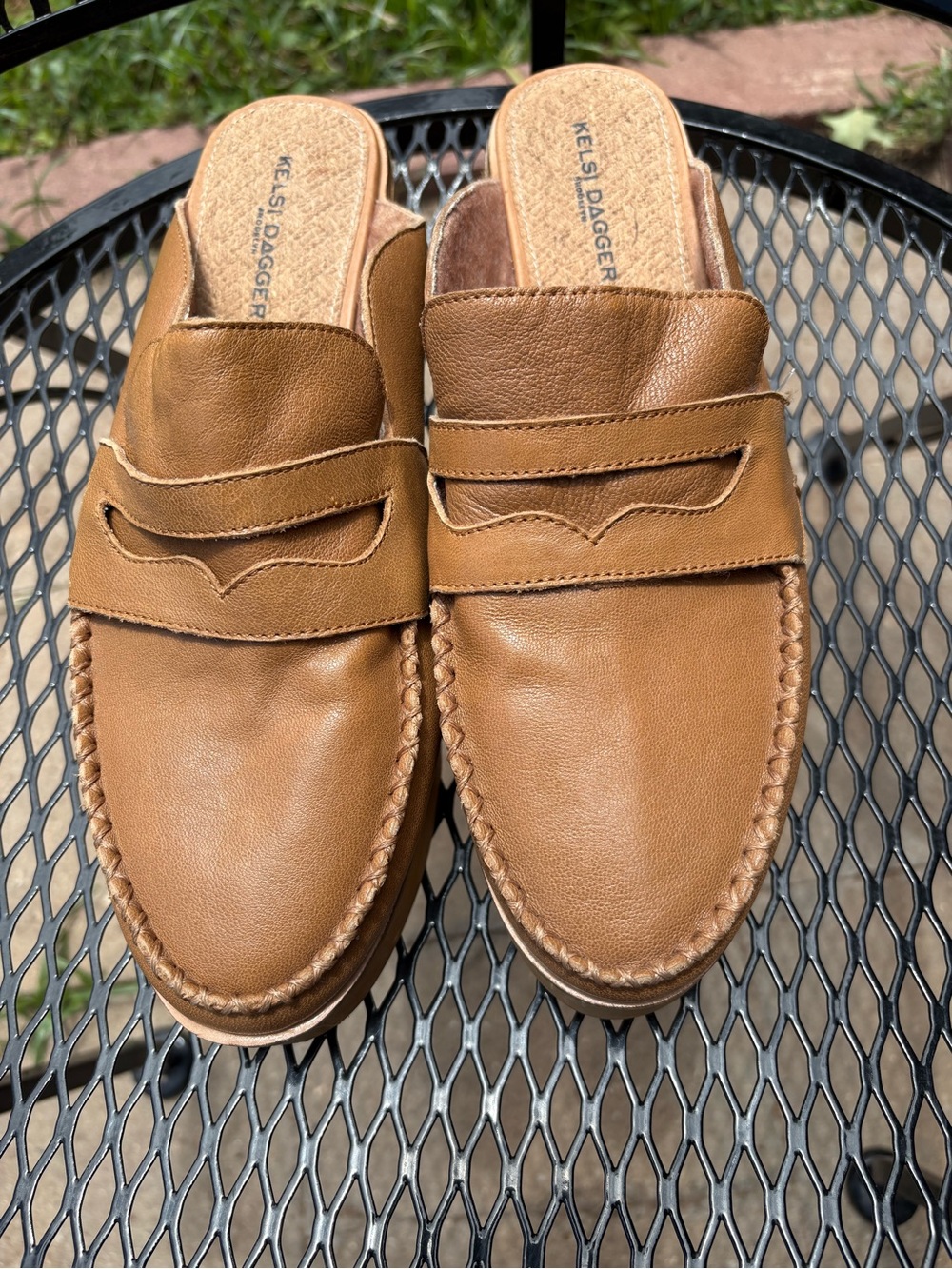 Kelsi Dagger  Slip-On Penny Loafers in Cognac Brown